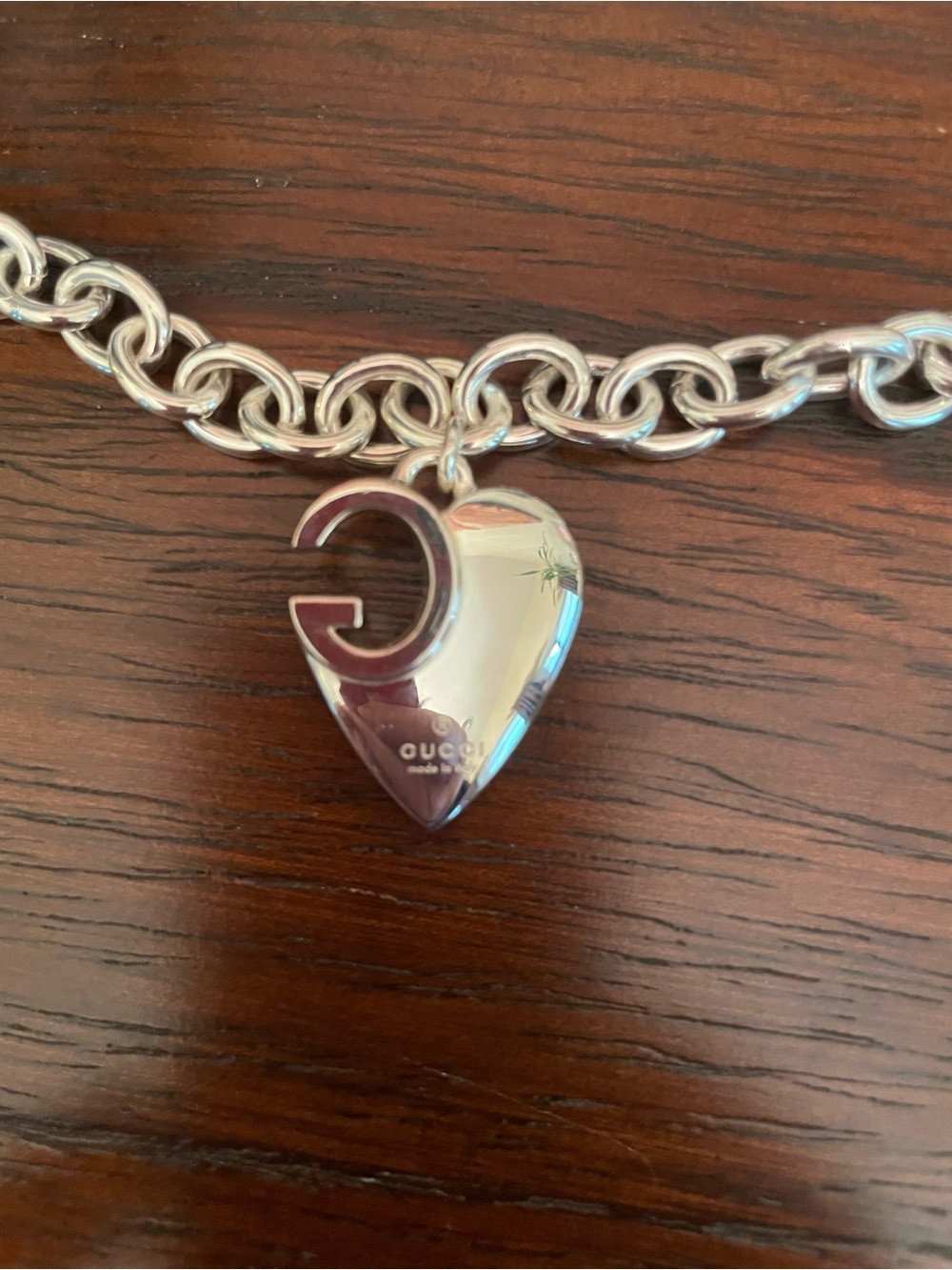 Gucci Sterling Silver Heart Charm Bracelet - Picture 6 of 7